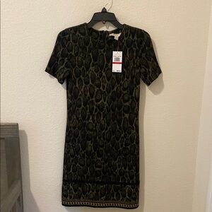 New Michael Kors Animal Print Sheath Mini Dress in Size XS